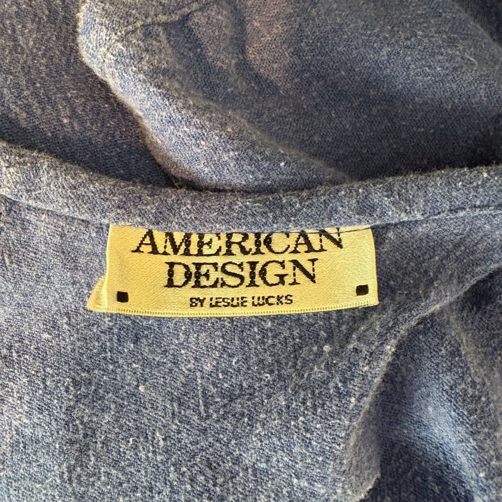 90s cotton button-back blue maxi dress - Picture 7 of 7